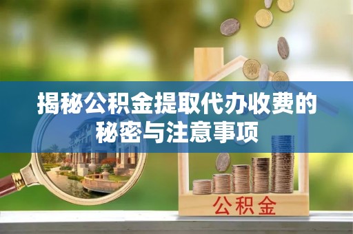 离岛揭秘公积金提取代办收费的秘密与注意事项